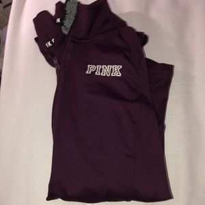 Maroon half zip up from Victoria secret pink